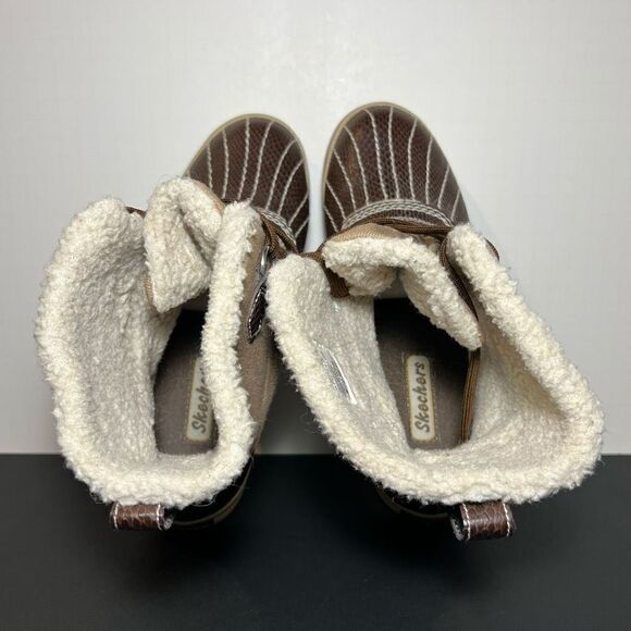 Womens SKECHERS Outdoor Faux Fur Lined Snakeskin Print Boots / Size 8 - Picture 10 of 10